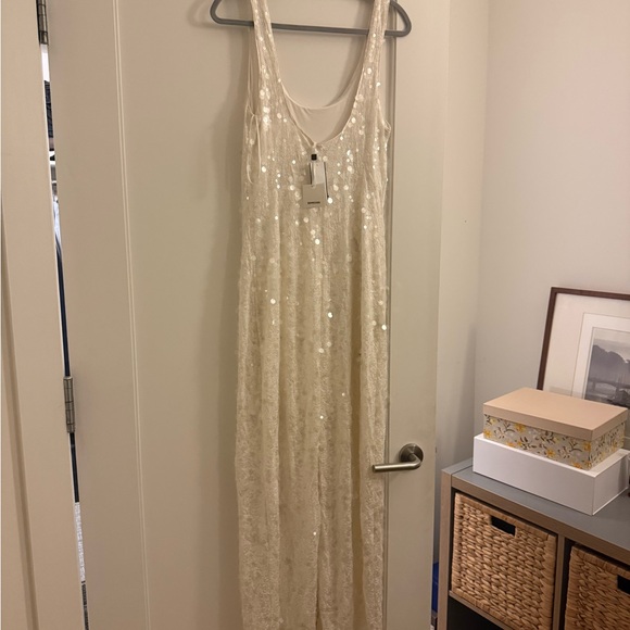 SIMKHAI Bex White Sequined Maxi Tank Dress - Picture 14 of 14